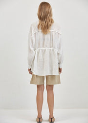 Tropez Shirred Peplum Top