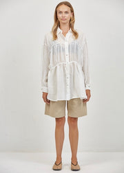 Tropez Shirred Peplum Top