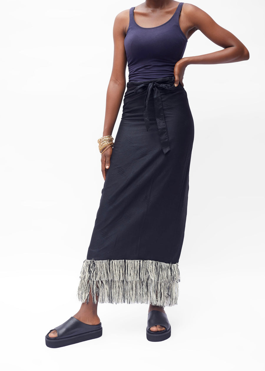 Fringe Maxi Skirt