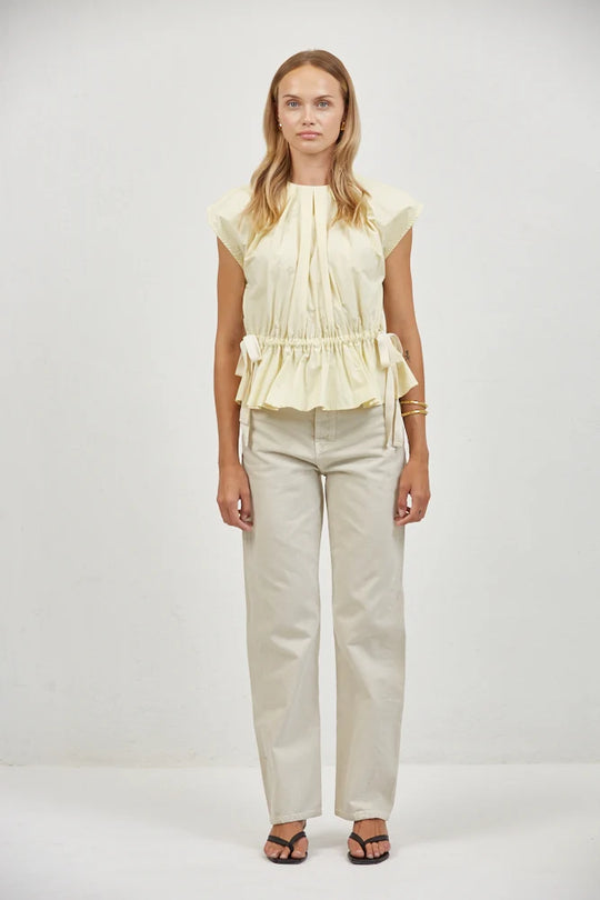 Nais Pleated Peplum Top
