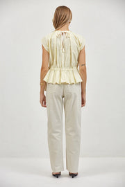 Nais Pleated Peplum Top