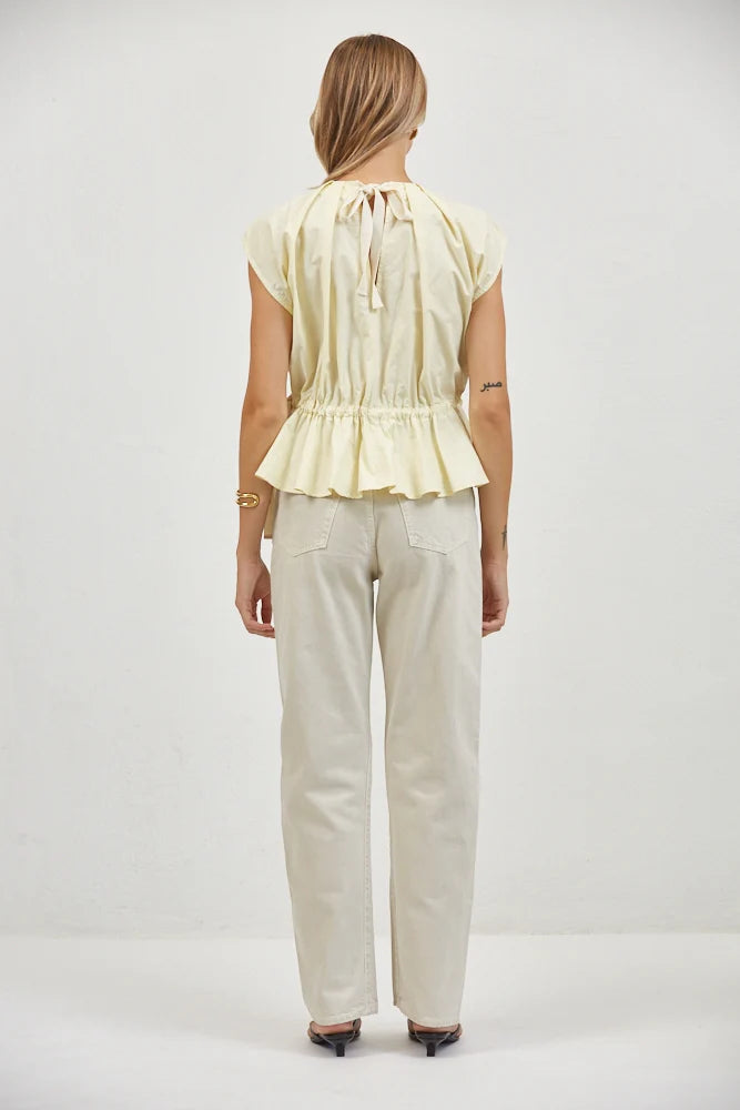 Nais Pleated Peplum Top