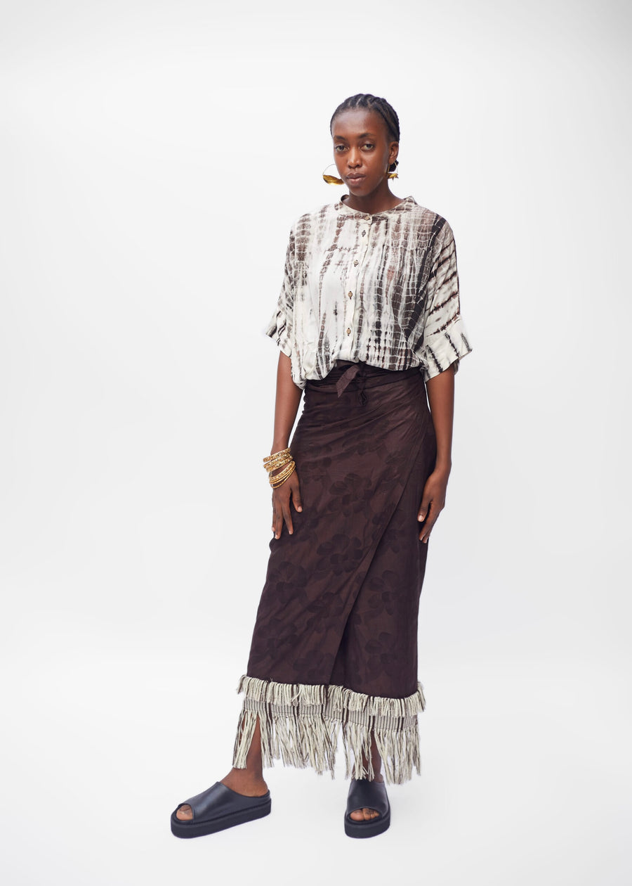 Fringe Maxi Skirt