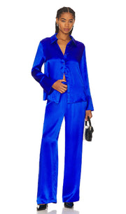 Blue Silk Shirt