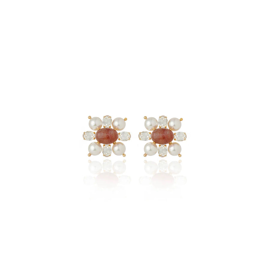 Maia Gem Earrings - Gold