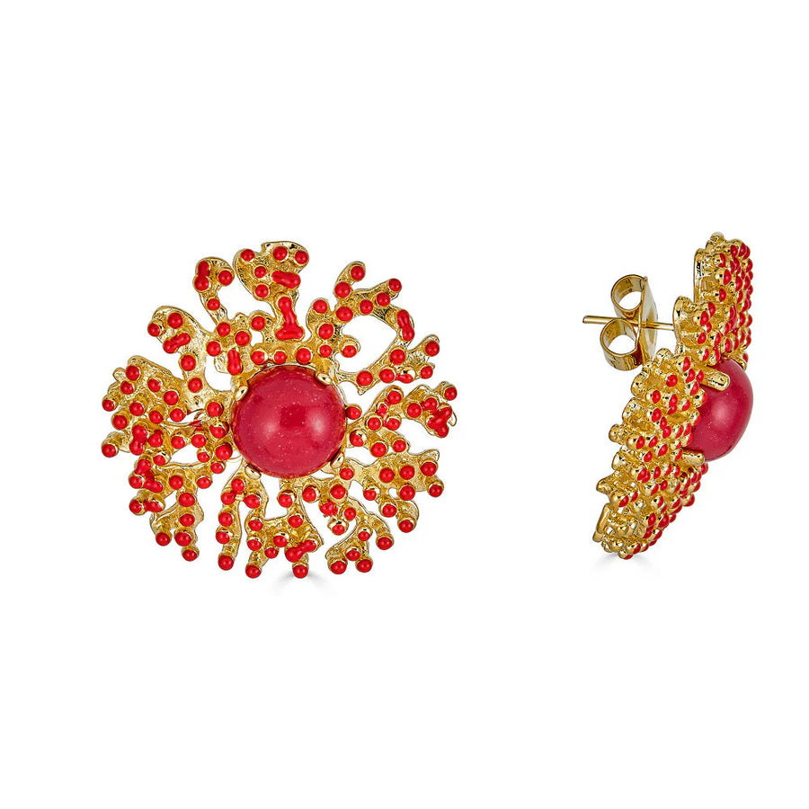 Coral Stone Earrings