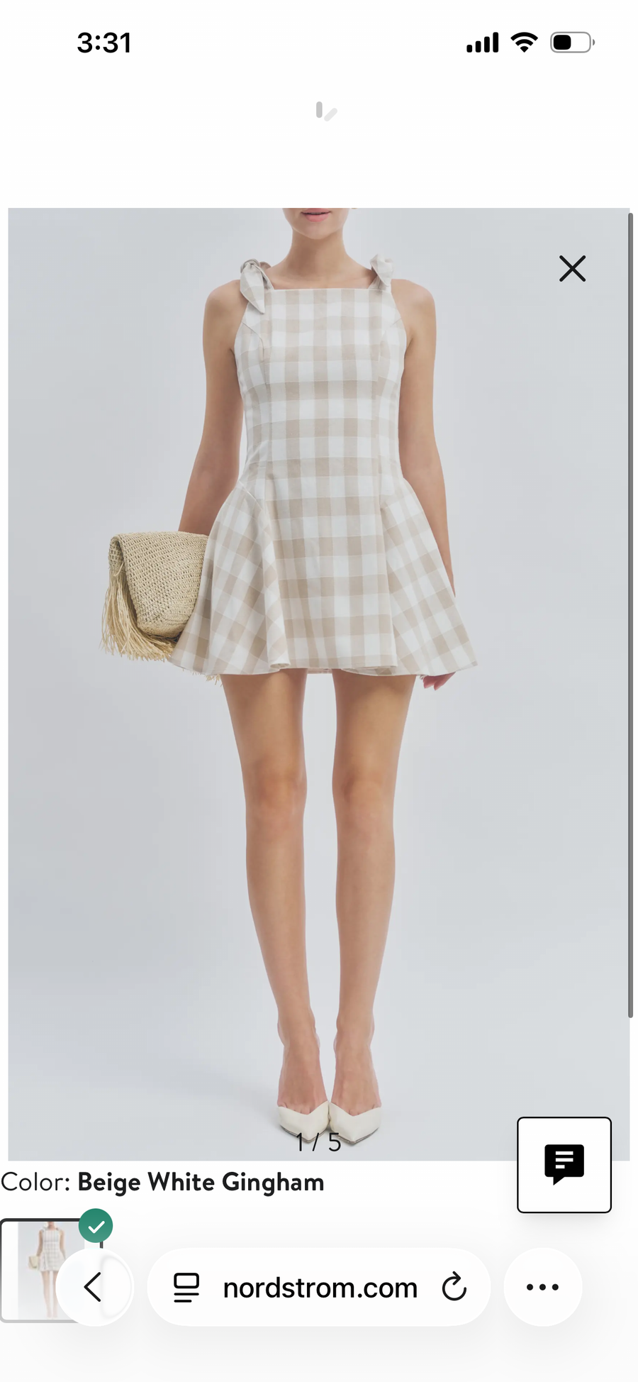 Charlotte Mini Dress - White & Beige / L