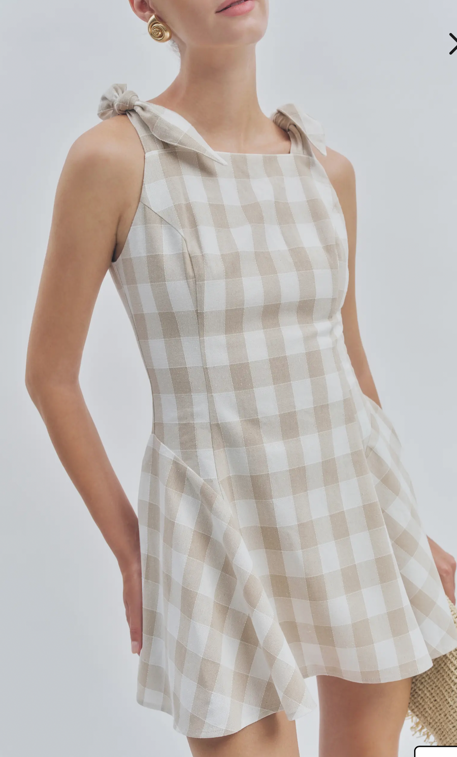 Charlotte Mini Dress - White & Beige / L