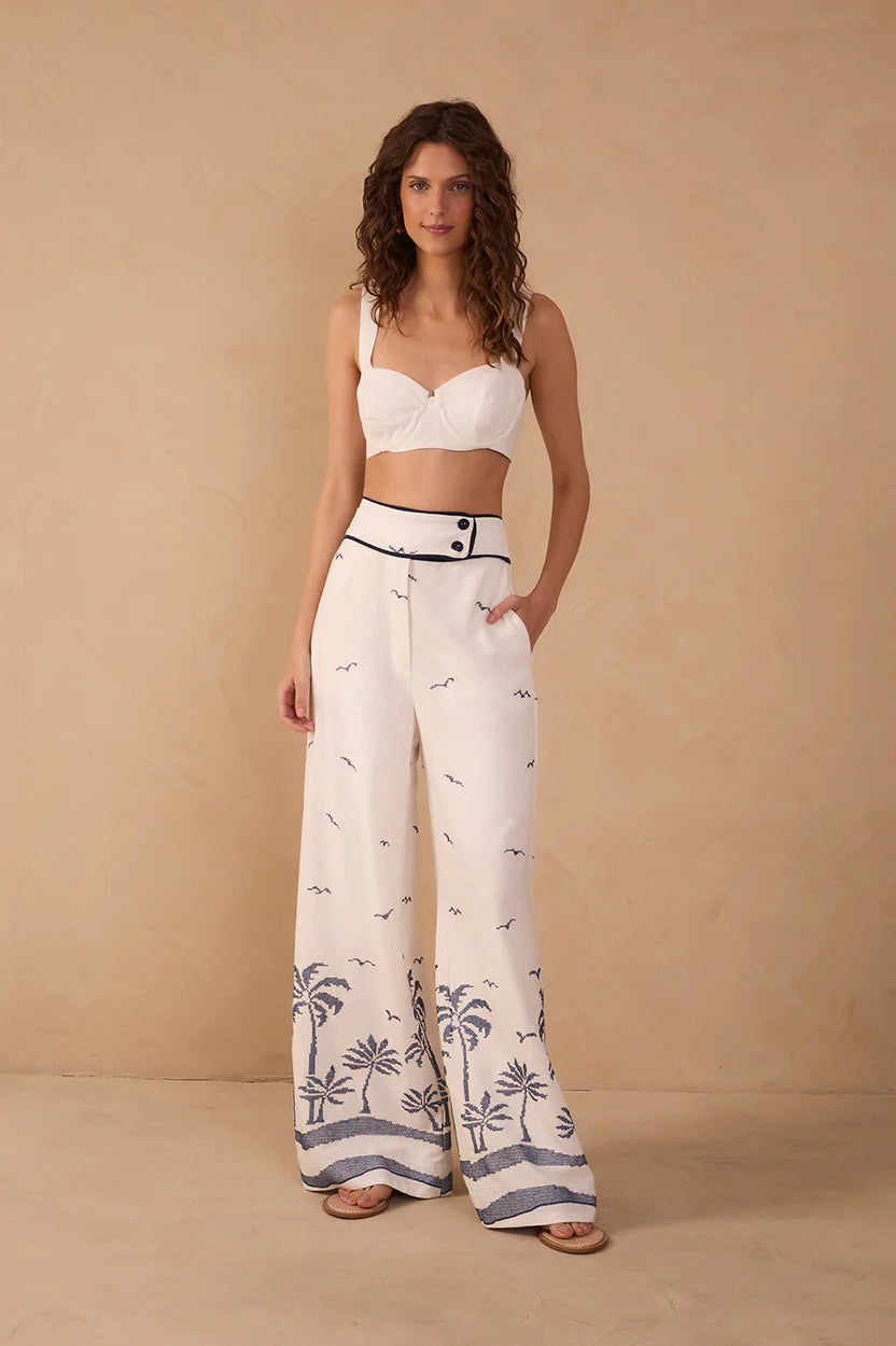 Nautical Embroidered Pants