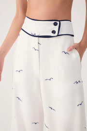 Nautical Embroidered Pants