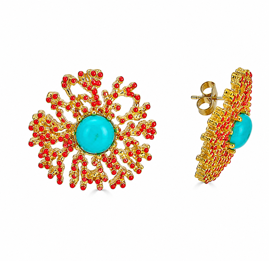 Coral Stone Earrings